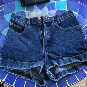 American apparel high waisted denim shorts